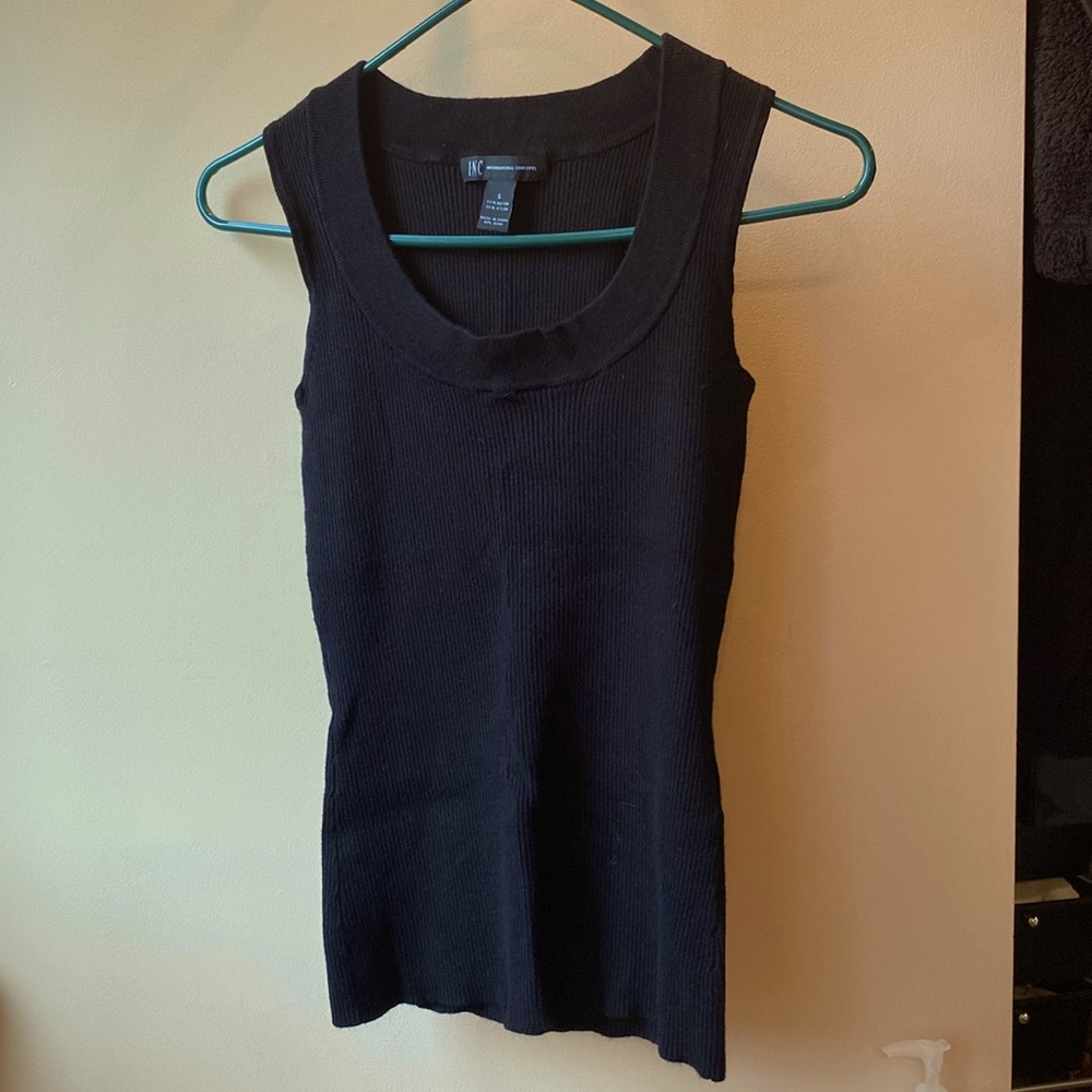 INC International Concepts.  Black ribbed top.  Size S, like new condition